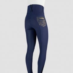 Damskie spodnie do jazdy konnej HORKA Elegance. Niebieskie spodnie materiałowe damskie HORKA, bez wzorów, z materiału, eleganckie, z podwyższonym stanem. Za 390.00 zł.
