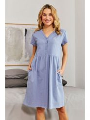 Doctor Nap Ciążowa koszula nocna w kolorze błękitnym rozmiar: XL. Niebieskie koszule nocne damskie Doctor Nap, bez wzorów, z bawełny, moda ciążowa. Za 77.99 zł.