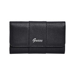Guess Damski portfel Factor y Women`s Desmond Slim Wall et Clutch Black. Czarne portfele damskie Guess, z aplikacjami. W wyprzedaży za 200.00 zł.