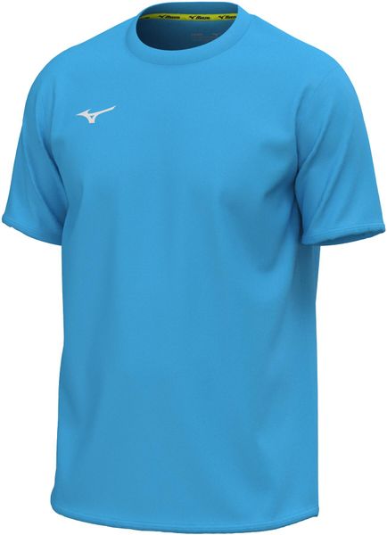 Koszulka Mizuno Team Core. Niebieskie bluzki sportowe damskie Mizuno, l, z materiału, bez ramiączek, do biegania. Za 120.50 zł.
