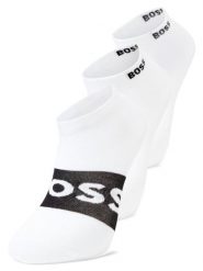 BOSS skarpety do trampek w 3-paku Mężczyźni biały|wielokolorowy, 39-42. Białe skarpetki męskie Boss, bez wzorów, z bawełny. Za 89.95 zł.