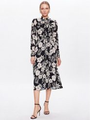 Pinko Sukienka koszulowa 100909 A0OF Czarny Regular Fit. Czarne sukienki damskie Pinko, bez wzorów, z syntetyku, bez kołnierzyka, bez ramiączek, koszulowe. Za 899.99 zł.