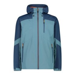 Kurtka nieprzemakalna z stałym kapturem CMP. Niebieskie kurtki męskie CMP, bez wzorów, sportowe. W wyprzedaży za 576.20 zł.