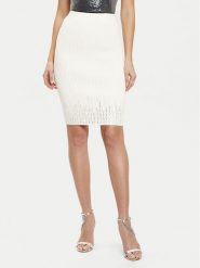 Guess Spódnica ołówkowa W5RD83 Z2Y50 Écru Slim Fit. Spódniczki damskie Guess, s, z aplikacjami, z syntetyku, ołówkowe. Za 209.99 zł.
