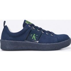 Calvin Klein Jeans - Tenisówki. Niebieskie trampki i tenisówki męskie Calvin Klein Jeans, bez wzorów, z jeansu, bez zapięcia. W wyprzedaży za 279.90 zł.
