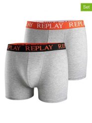 Replay Underwear Bokserki (2 pary) w kolorze szarym rozmiar: S. Szare bokserki męskie Replay Underwear, bez wzorów. Za 43.99 zł.