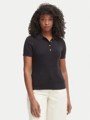 Tommy Hilfiger Sweter WW0WW41474 Czarny Regular Fit. Czarne swetry klasyczne damskie Tommy Hilfiger, s, z bawełny, bez kołnierzyka. Za 529.99 zł.