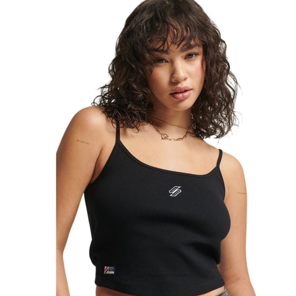 Koszulka sportowa damska Superdry Code Essential Strappy Tank. Czarne bluzki sportowe damskie Superdry., s, bez wzorów, z bawełny, bez ramiączek. W wyprzedaży za 73.00 zł.