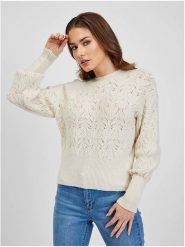 Orsay Sweter w kolorze kremowym rozmiar: M. Brązowe swetry klasyczne damskie ORSAY, m, bez kołnierzyka. Za 75.16 zł.