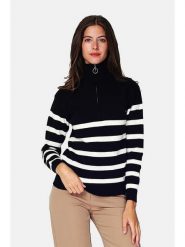 William de Faye Sweter w kolorze czarno-białym rozmiar: 38. Czarne golfy damskie William De Faye, bez wzorów, bez ramiączek. Za 183.15 zł.