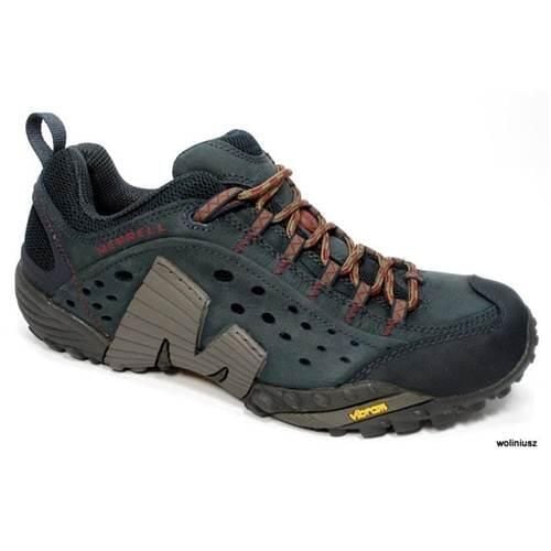 Buty trekkingowe męskie Merrell Intercept. Szare buty trekkingowe męskie MERRELL, z gumy, bez zapięcia, trekkingowe. Za 706.00 zł.