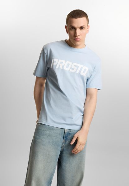 Koszulka sportowa męska Prosto Big log z krótkim rękawem. Niebieskie t-shirty sportowe męskie Prosto., m, z bawełny, bez ramiączek. Za 99.99 zł.