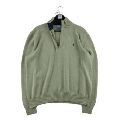 Second life - Męski sweter z kołnierzem typu trucker - Jak nowy. Szare swetry męskie Ralph Lauren, m, bez wzorów, bez kołnierzyka. Za 253.76 zł.