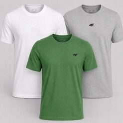 ZESTAW MĘSKI 4F KOMPLET KOSZULEK 3PAK T-SHIRT. T-shirty męskie 4f, m, bez wzorów, z bawełny, bez kołnierzyka. Za 181.98 zł.