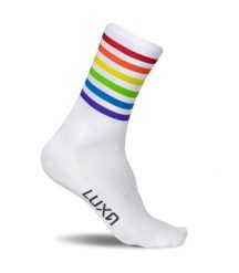 Skarpetki Rowerowe Luxa Stripes. Białe skarpetki damskie LUXA, bez wzorów, z materiału. Za 49.90 zł.