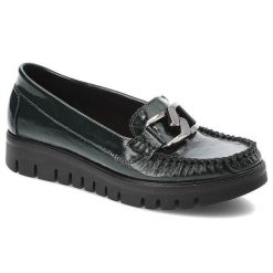Zielone Półbuty Lemar Damskie Eleganckie Obuwie. Zielone półbuty damskie Lemar, bez wzorów, ze skóry, eleganckie, bez obcasa, na platformie. Za 289.00 zł.