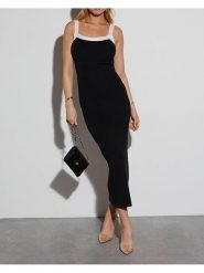 Milan Kiss Sukienka w kolorze czarnym rozmiar: XL. Czarne sukienki damskie Milan Kiss, xl, bez wzorów, bez kołnierzyka, bez ramiączek, maxi. Za 165.99 zł.