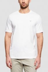 GUESS Biały bawełniany t-shirt męski Patch, Rozmiar M. Białe t-shirty męskie Guess, m, z aplikacjami, z bawełny, bez kołnierzyka. W wyprzedaży za 89.99 zł.