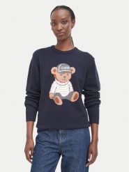 Guess Sweter W6BR84 Z1927 Granatowy Regular Fit. Niebieskie swetry klasyczne damskie Guess, s, z wiskozy, bez kołnierzyka. Za 394.99 zł.