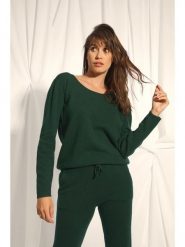 Just Cashmere Kaszmirowy sweter "Fiona" w kolorze ciemnozielonym rozmiar: M. Zielone swetry klasyczne damskie Just Cashmere, m, z kaszmiru, bez kołnierzyka. Za 391.59 zł.