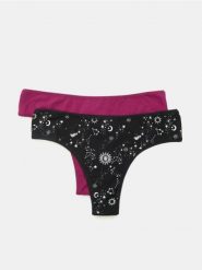 Bawełniane majtki stringi 2 pack - wielobarwny. Stringi damskie Sinsay, l, bez wzorów, z bawełny. Za 9.99 zł.