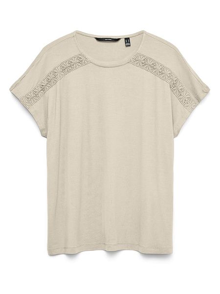 Vero Moda Bluzka w kolorze beżowym rozmiar: M. Brązowe bluzki damskie Vero Moda, m, bez wzorów, z wiskozy, klasyczne, bez kołnierzyka, bez ramiączek. Za 82.95 zł.
