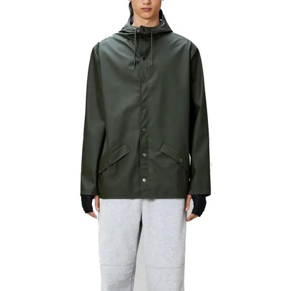 Kurtka RAINS 12010R LONG JACKET W3 Zielony. Zielone kurtki damskie Rains, xl, bez wzorów, z materiału, z kapturem. Za 218.99 zł.