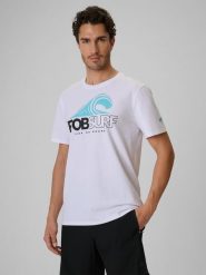 4F T-shirt regular z nadrukiem męski - multikolor M. T-shirty męskie 4f, na lato, m, bez wzorów, z bawełny, bez kołnierzyka. W wyprzedaży za 49.99 zł.