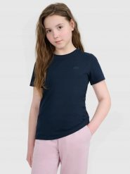 T-SHIRT DZIEWCZĘCY 4F KOSZULKA DZIECIĘCA 140. Białe koszulki dziewczęce 4f, bez wzorów, z bawełny, bez ramiączek. Za 29.99 zł.