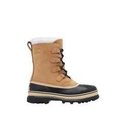 Buty Sorel Caribou z brązowej skóry nubuk. Brązowe buty trekkingowe męskie Sorel, na zimę, z nubiku, bez zapięcia, trekkingowe. Za 918.15 zł.