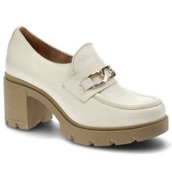 Białe Półbuty Lemar Wygodne Skórzane Buty. Białe półbuty damskie Lemar, bez wzorów, ze skóry, biznesowe, bez obcasa, na słupku. Za 369.00 zł.