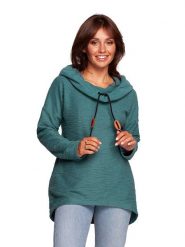 Be Wear Bluza w kolorze turkusowym rozmiar: M. Niebieskie bluzy z kapturem damskie Be Wear, m, ze skóry. Za 180.91 zł.
