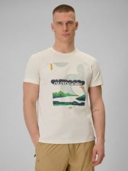 4F T-shirt regular z nadrukiem męski - biały L. Białe t-shirty męskie 4f, l, bez wzorów, z bawełny, bez kołnierzyka. W wyprzedaży za 59.99 zł.