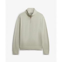 Klasyczny sweter z kołnierzem typu półgolf Superdry Essential. Białe swetry męskie Superdry., na zimę, m, bez wzorów, bez kołnierzyka. Za 332.10 zł.