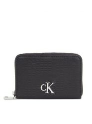 Calvin Klein Jeans Portfel Minimal Monogram M Zip Around T K60K611970 Czarny. Czarne portfele damskie Calvin Klein Jeans, bez wzorów, z jeansu. Za 229.99 zł.