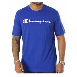 Koszulka T-shirt męska CHAMPION bawełna. Niebieskie t-shirty męskie CHAMPION, m, bez wzorów, z bawełny, bez kołnierzyka. Za 96.00 zł.
