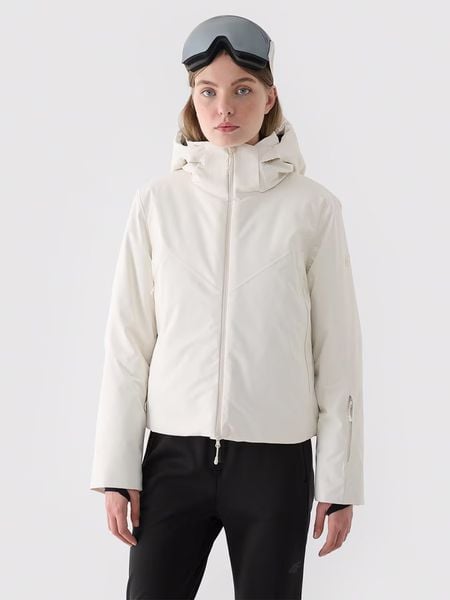 4F Kurtka narciarska w kolorze kremowym rozmiar: L. Brązowe kurtki narciarskie i snowboardowe damskie 4f, l, bez wzorów, bez kaptura, narciarskie, primaloft. Za 610.62 zł.