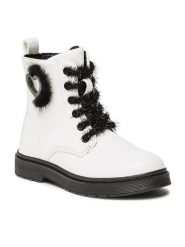 Nelli Blu Trapery CM211112-75 Biały. Białe kozaki dziewczęce Nelli Blu, bez wzorów, ze skóry, bez obcasa. Za 139.99 zł.