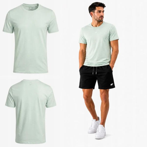 4F KOSZULKA MĘSKA T-SHIRT 1 BAWEŁNA KOLEKCJA LIMITOWANA M3947 SS26. Zielone t-shirty sportowe męskie 4f, m, z bawełny, bez ramiączek, na fitness i siłownię. Za 54.99 zł.