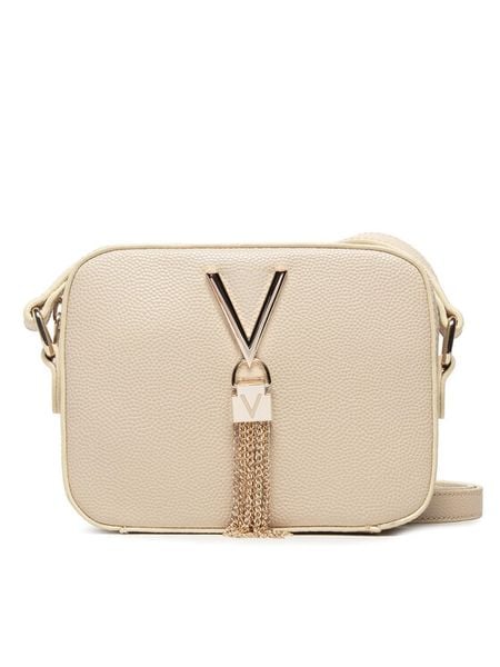 Valentino Torebka Divina VBS1R409G Kremowy. Białe listonoszki damskie Valentino, bez wzorów, ze skóry, bez dodatków. Za 197.99 zł.