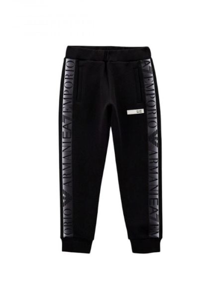 Spodnie dziewczęce Emporio Armani czarny. Czarne spodnie materiałowe damskie Emporio Armani, bez wzorów, z materiału, sportowe. Za 463.90 zł.