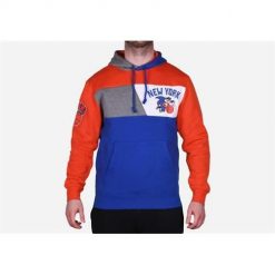 Bluza sportowa męska Mitchell & Ness New York Knicks. Niebieskie bluzy sportowe męskie Mitchell & Ness, bez wzorów, sportowe, bez kołnierzyka, bez ramiączek. Za 514.00 zł.