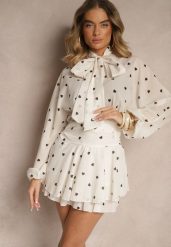 Beżowa Sukienka o Rozkloszowanym Kroju z Nietoperzowymi Rękawami i Wiązaniem Mironaria. Brązowe sukienki damskie Renee, na co dzień, m, bez wzorów, eleganckie, bez kołnierzyka, bez ramiączek, mini, kopertowe. W wyprzedaży za 159.99 zł.