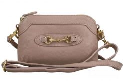 Listonoszka skórzana BARBERINI'S pudrowy róż 967-18. Czerwone shopper bag damskie Barberinis, z aplikacjami, ze skóry, małe, bez dodatków. Za 189.99 zł.