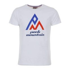T-shirt Peak Mountain Cimes. Białe t-shirty męskie Peak Mountain, m, bez wzorów, bez kołnierzyka. Za 168.65 zł.