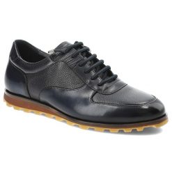 Granatowe Półbuty Brooman Eleganckie Obuwie Męskie. Niebieskie buty wizytowe męskie Brooman, z dresówki, bez zapięcia. Za 609.00 zł.