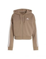Bluza Adidas Sport W 3S Ft Fz Hd Damskie. Brązowe bluzy sportowe damskie Adidas, s, z bawełny. Za 324.99 zł.