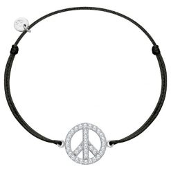 Glanzstücke München Bransoletka Peace Srebro wysokiej próby Srebrny Bransoletki 1 ct Damski. Szare bransoletki damskie Glanzstücke München, srebrne. Za 149.99 zł.