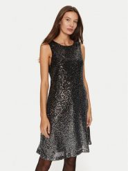 DKNY Sukienka koktajlowa DD4HZB44 Czarny Slim Fit. Czarne sukienki damskie DKNY, bez wzorów, z syntetyku, wizytowe, bez kołnierzyka, bez ramiączek. Za 399.99 zł.