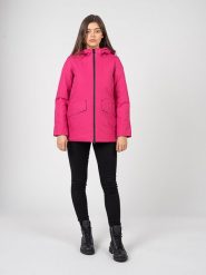 Geox Kurtka "Gendry" | W2621A T2940 | Kobieta | Różowy. Czerwone kurtki damskie Geox, s, bez wzorów, z jeansu, z kapturem. W wyprzedaży za 499.00 zł.